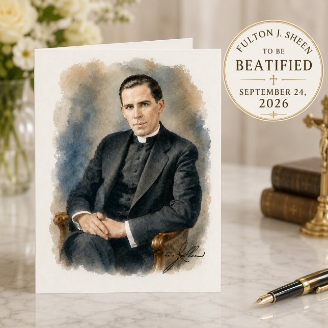 Fulton J. Sheen Bénédiction Carte de vœux catholiq (Créateur téléchargé)