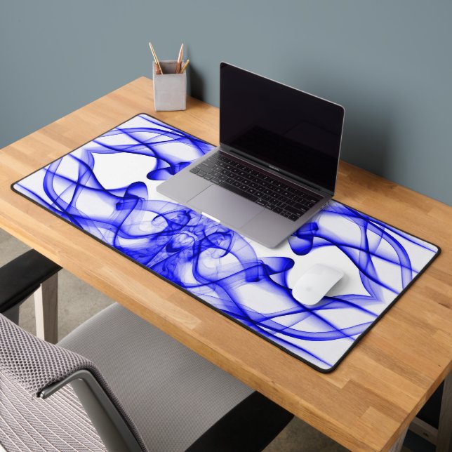 Fumée bleue symétrique minimaliste blanc (Bureau 2)