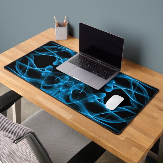 Fumée bleue symétrique minimaliste noir (Bureau 2)