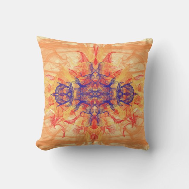 FUMÉE ORANGE - Art Fractal - Coussin extérieur (Recto)