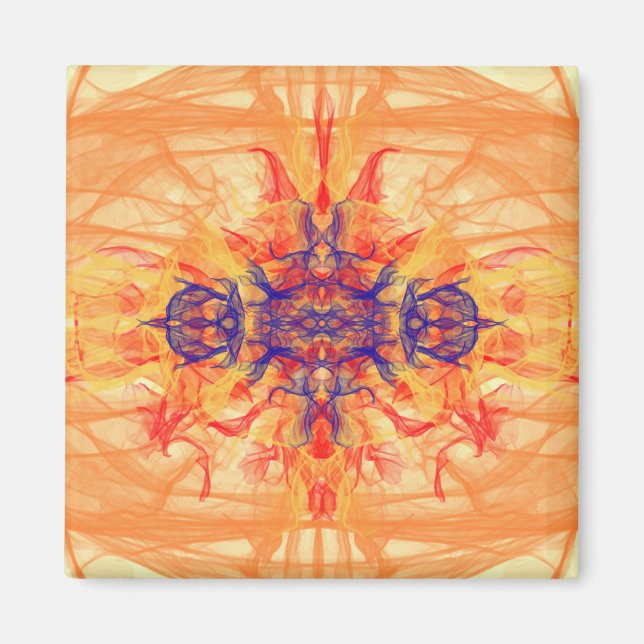 FUMÉE ORANGE - Art Fractal - Magnet (Devant)