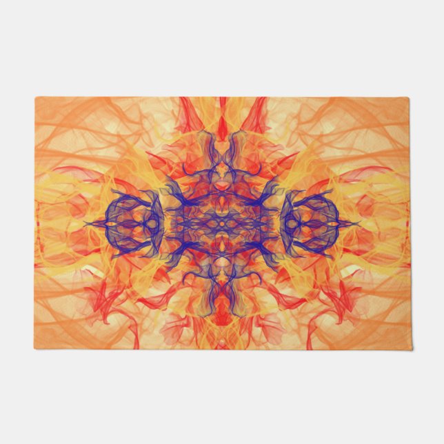 FUMÉE ORANGE - Art Fractal - Tapis de porte (Devant)