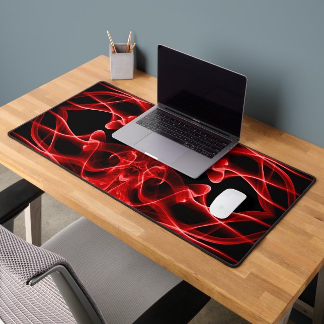 Fumée rouge minimaliste symétrique noir (Bureau 2)