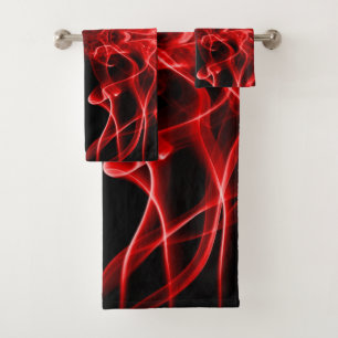 Fumée rouge minimaliste symétrique noir