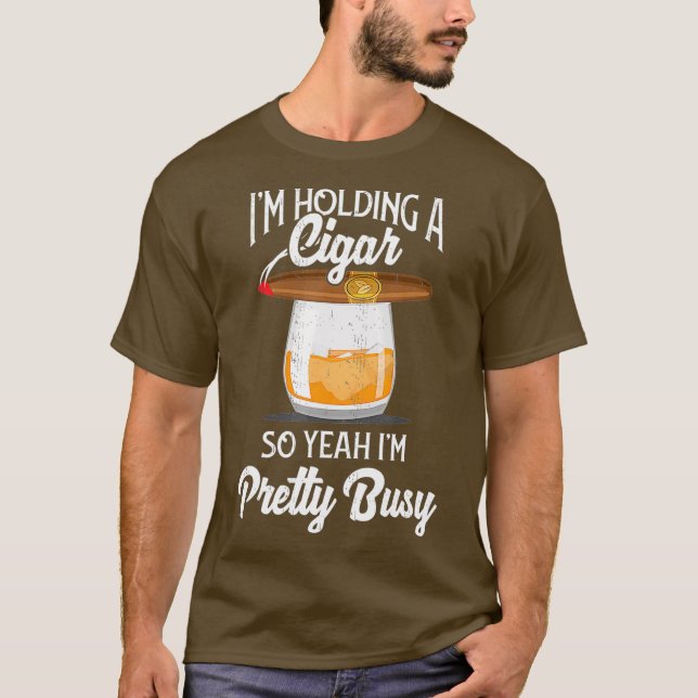 Fumer le cigare TShirt Fumer Whiskey Boire (Devant)