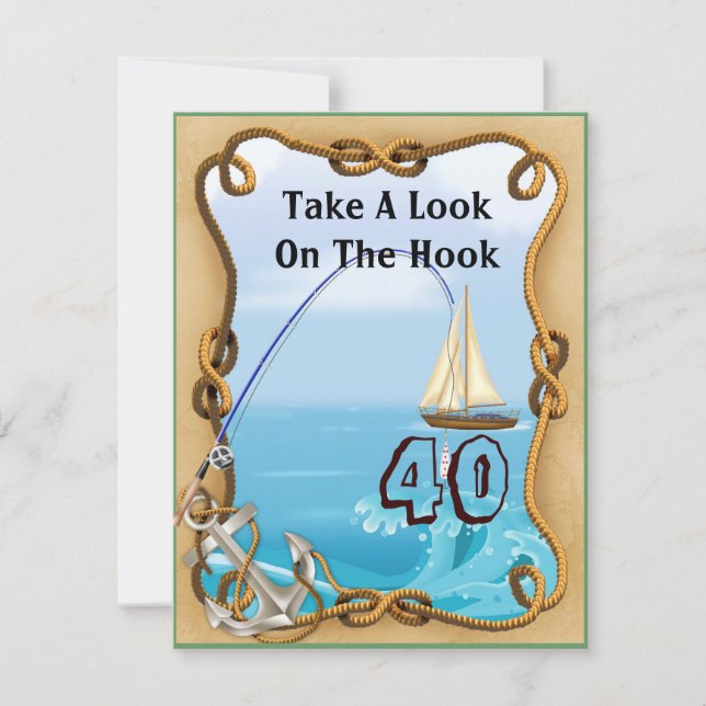 FUN 40e anniversaire Invitations de pêche pour les (Devant)