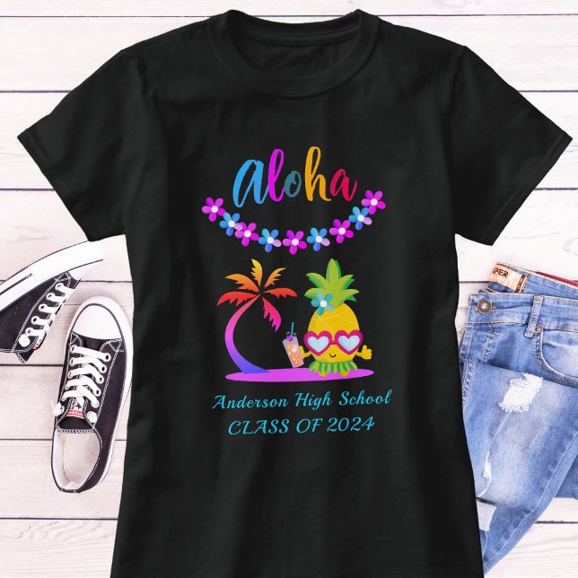 Fun Aloha Tropical Luau Party Graduation T-Shirt (Créateur téléchargé)
