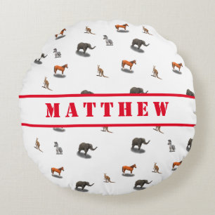 Fun Animal Personnalisé Thème Coussin Rond