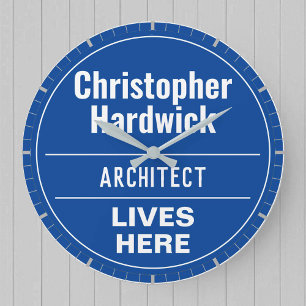 Fun Architecte Wall Style Plaque Grand Horloge