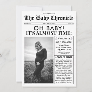 Fun Baby Shower Invitation | Newspaper Baby Invite