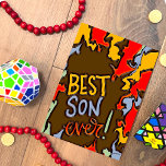 Fun Best Son Jour Anniversaire Carte d'Inspiritism<br><div class="desc">Une carte moderne amusante à envoyer à votre fils Extraordinaire! ! Les couleurs vives et les oeuvres d'art abstraites tendance le mettront dans l'esprit d'anniversaire. Des cartes d'anniversaire plus chic et amusantes sont disponibles dans le magasin Inspirivity Zazzle. Pour voir plus de mon oeuvre d'inspiration quotidienne, consultez Inspirivity sur Facebook...</div>