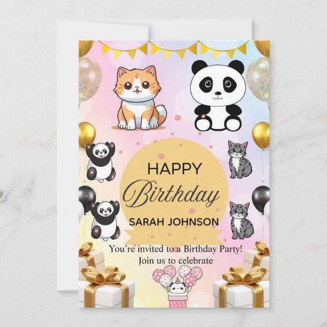 Fun Birthday Party Invitation | Colorful Modern  (Devant)