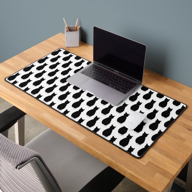 Fun Black Cat Desk Mat (Bureau 2)