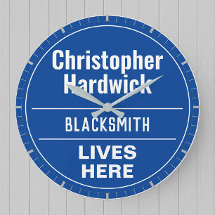 Fun Blacksmith Wall Style Plaque Grande horloge