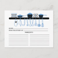 Fun Blue Kitchen Gadgets Bridal Recette Cartes