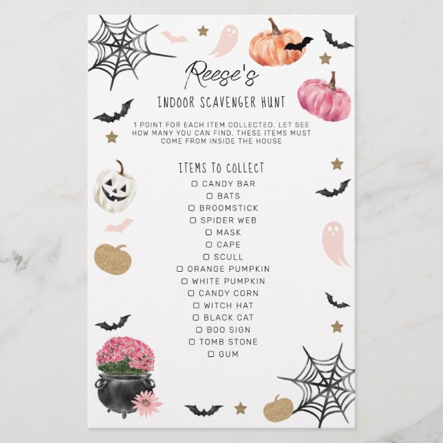 Fun Boo ! Jeu d'Halloween Scavenger Chasse Anniver (Devant)