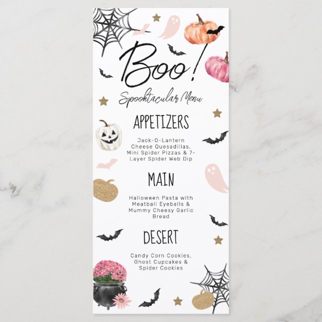 Fun Boo ! Spooktacular Anniversaire Menu Halloween (Devant)