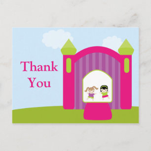 Fun bounce house filles merci carte postale