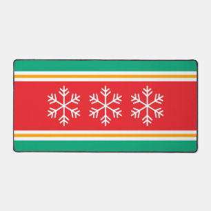 Fun Bright Christmas Green Red Stripes Snowflics