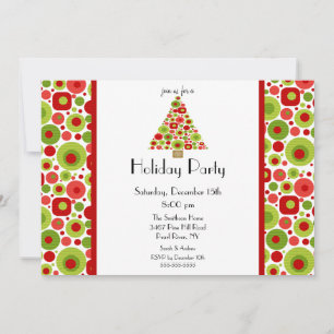 Fun Bright Christmas Tree Fête Invitation