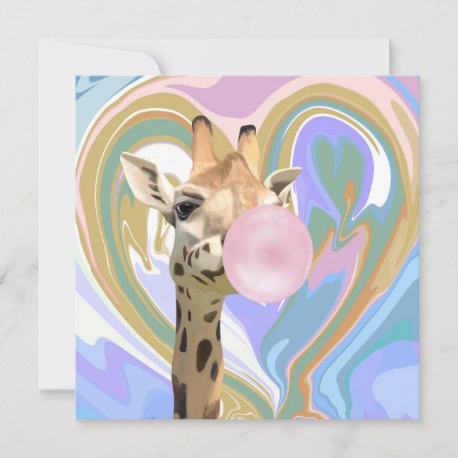 Fun Bubblegum soufflant Giraffe Liquide Swirl Bleu (Devant)