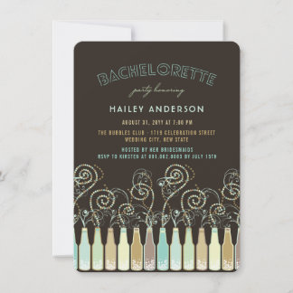 Fun Bubbly Fêtes Invitation de la fête de bachelor