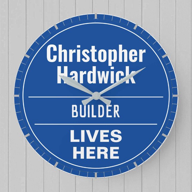 Fun Builder Wall Style Plaque Grande horloge (Créateur téléchargé)