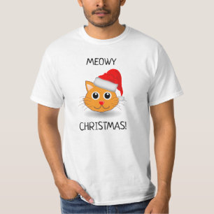 Fun Chat Orange Meowy Noël Mens T-Shirt