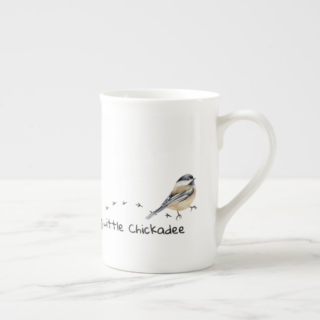 Fun Chickadee mignon petit Bird Traces Mug (Droite)