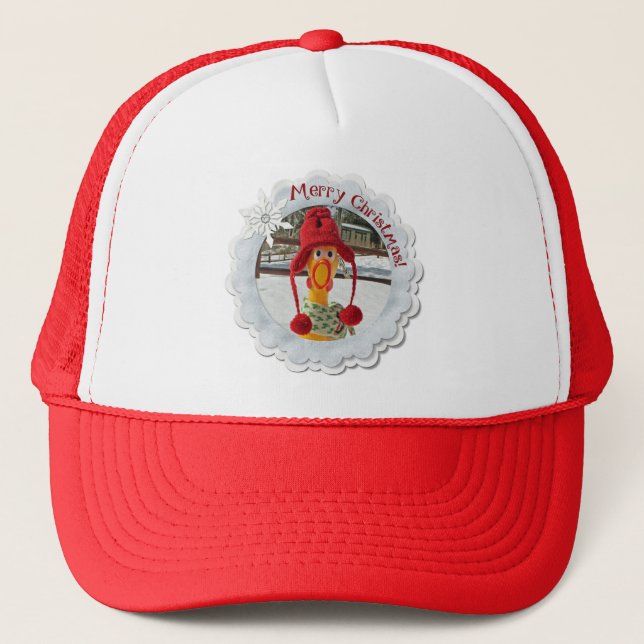 Fun Chicken Joyeux Casquette de Noël! (Devant)