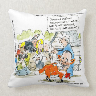 Fun Chris Christie comme un renard Coussin de jet 
