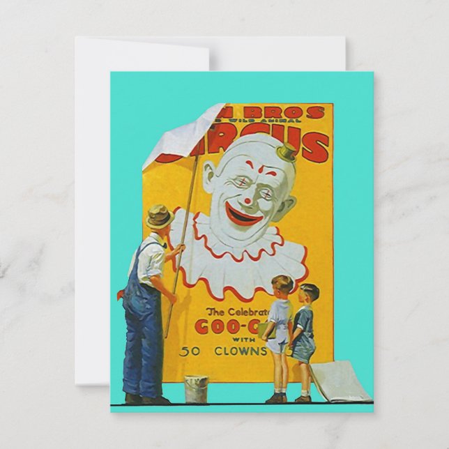 FUN CIRCUS CLOWN PARTY THÈME INVITATION INVITATION (Devant)