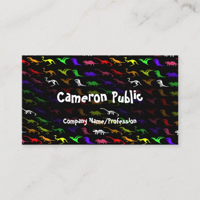 Fun Coloful Rainbow Dinosaur Carte de visite uniqu (Devant)