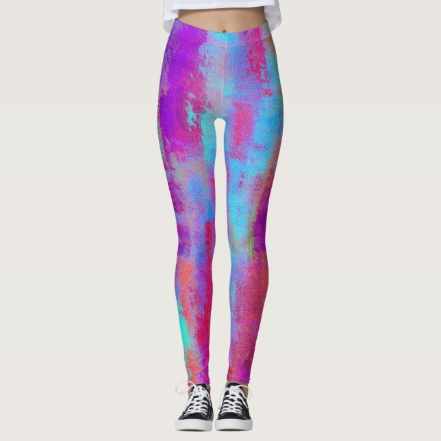Fun Colorful Abstrait Dots Leggings (Devant)