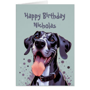 Fun Custom Birthday Great Dane Chien Zoomics