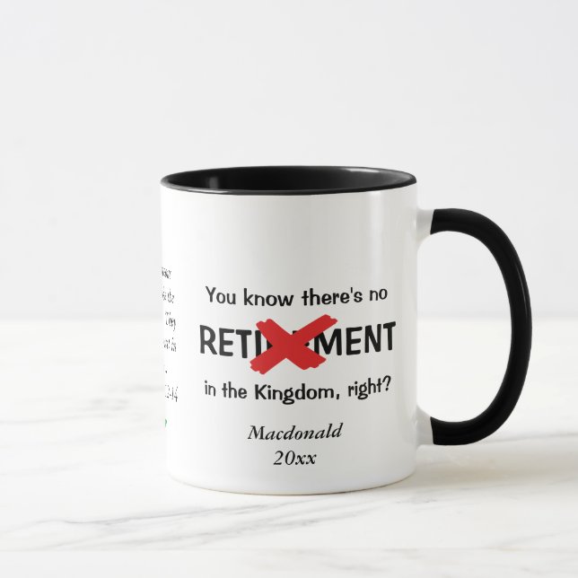 Fun Custom Christian Retirement Café Mug (Droite)