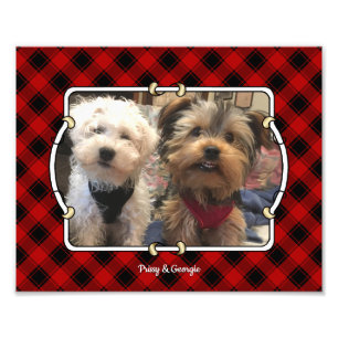 Fun Custom Christmas Red & Black Plaid Photo Cadre