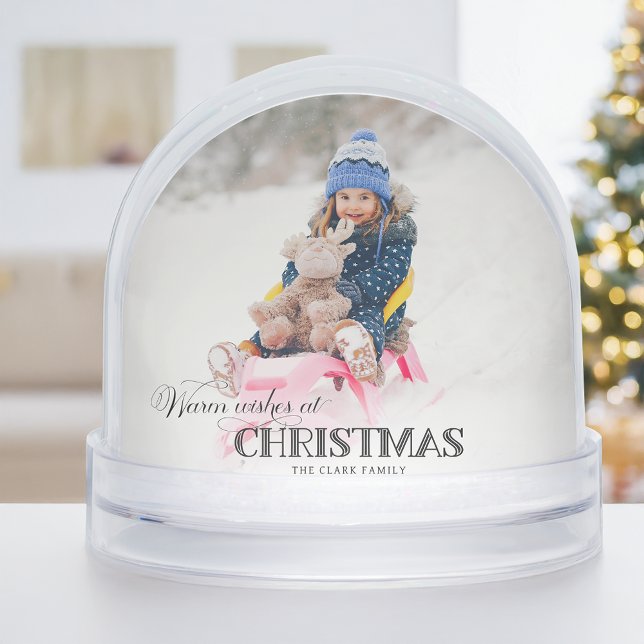 Fun Custom Christmas Typographie Photo Snow Globe (Créateur téléchargé)