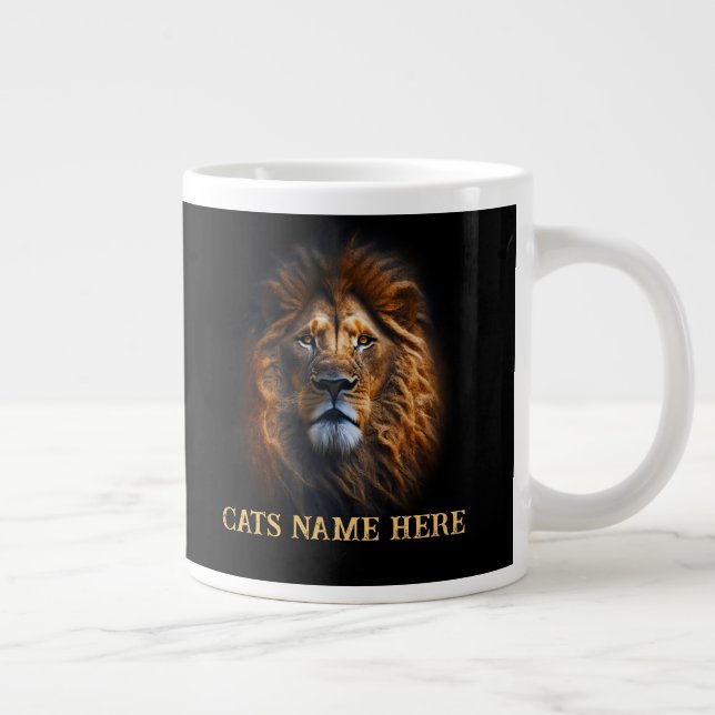 Fun Custom "I Love My Cat" Lion Specialty Mug (Droite)