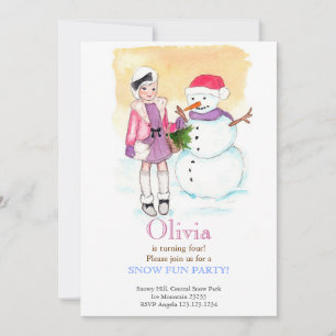 Fun de neige Anniversaire Fête Invitation