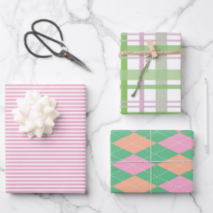 Fun ensemble de papier d'emballage motif coloré