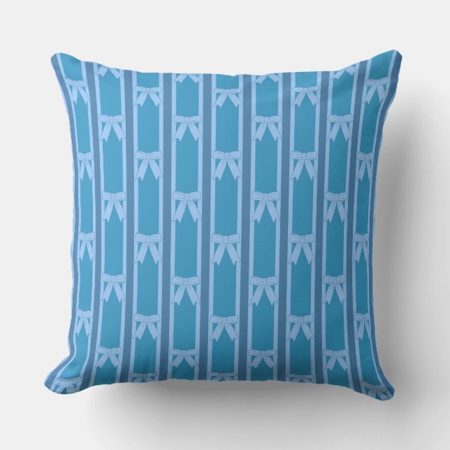 Fun et fantaisie Coussin Bleu Bleu Bouton rayé (Recto)