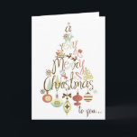 Fun et Festive Arbre de Noël Joyeux Carte de Noël<br><div class="desc">Fun and Festive Holiday Tree Joyeux Noël Carte Cette carte de Noël a tout : Père Noël, flocons de neige, bonhomme de neige, ornements, arbres de Noël, bas de Noël, sucres de canne et toutes choses Noël. Cela peut être personnalisé. Vous pouvez également modifier la couleur arrière - plan de...</div>
