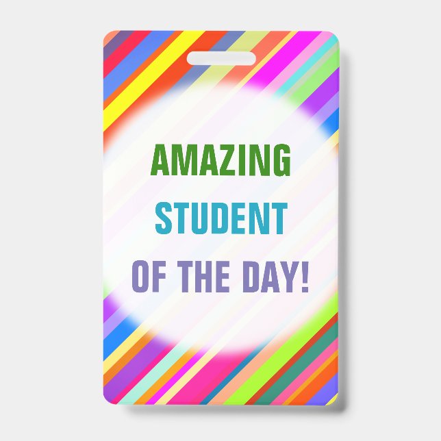 Fun "ÉTUDIANT EXTRAORDINAIRE DU JOUR !" Badge (Avant)