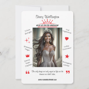Fun Facts Pageant Promo Autograph Cartes
