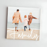 Fun Family Photo Modern Cool Typography Magnet<br><div class="desc">This simple and classic design is composed of playful cursive typography and add a custom photo of your family.</div>