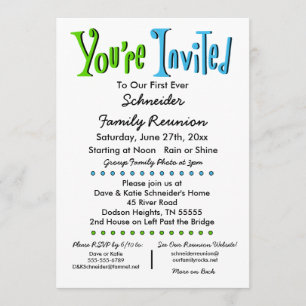 Fun Family Reunion Party ou invitation à l'événeme
