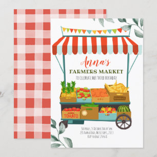 Fun Farmers Market Anniversaire Invitation