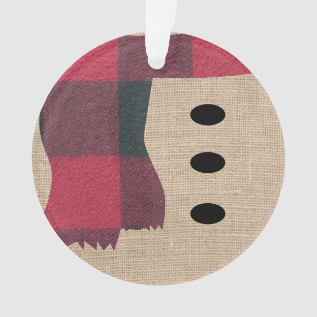 Fun Farmhouse Burlap Snowman Plaid Scarf & Buttes (devant)
