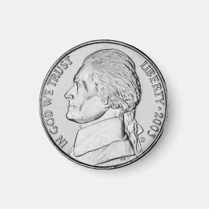 Fun Faux Nickel Coin Réfrigérateur Aimant